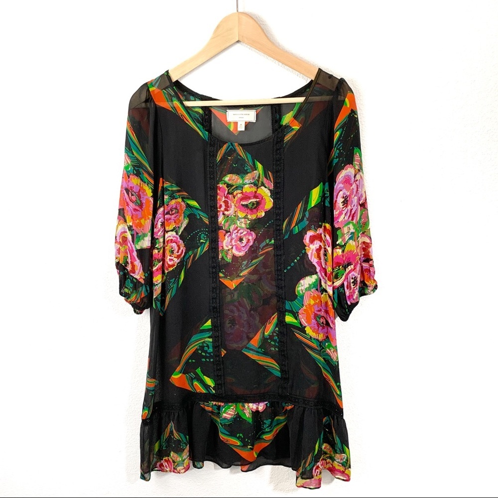 Anthropologie Moulinette Souers Sheer Floral Dress